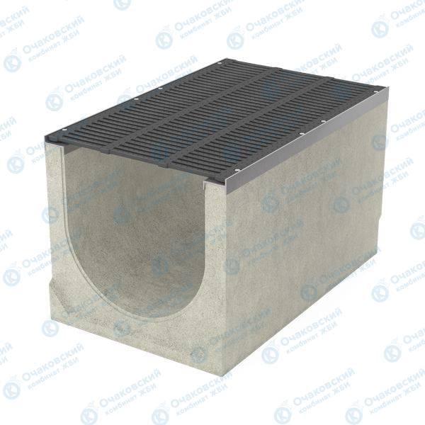 Лоток бетонный RAINPRO ЛВ-50.64.61-Б с уклоном с решеткой ВЧ кл. E(щелевая) У01-31