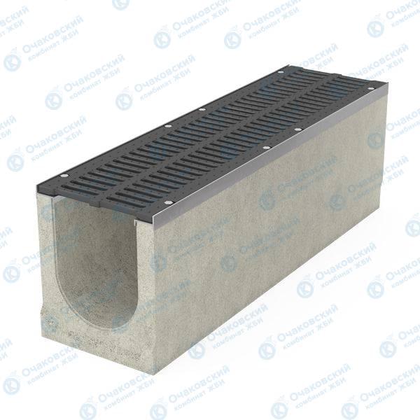 Лоток бетонный RAINPRO DN200 ЛВ-20.30.23 с решетками ВЧ-50 кл. C250 (щелевая)