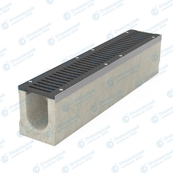 Лоток бетонный RAINPRO ЛВ-11-19-23 с уклоном с решеткой ВЧ кл. E (щелевая)