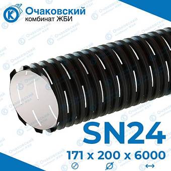 Дренажная труба Перфокор DN/OD 200х6000 мм SN24
