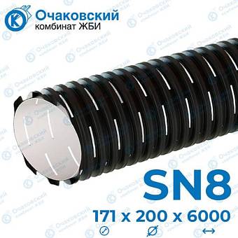Дренажная труба Перфокор DN/OD 200х6000 мм SN8